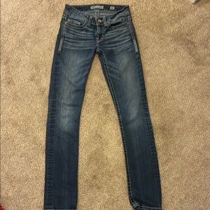 Blue Skinny Jeans with Vintage Wash